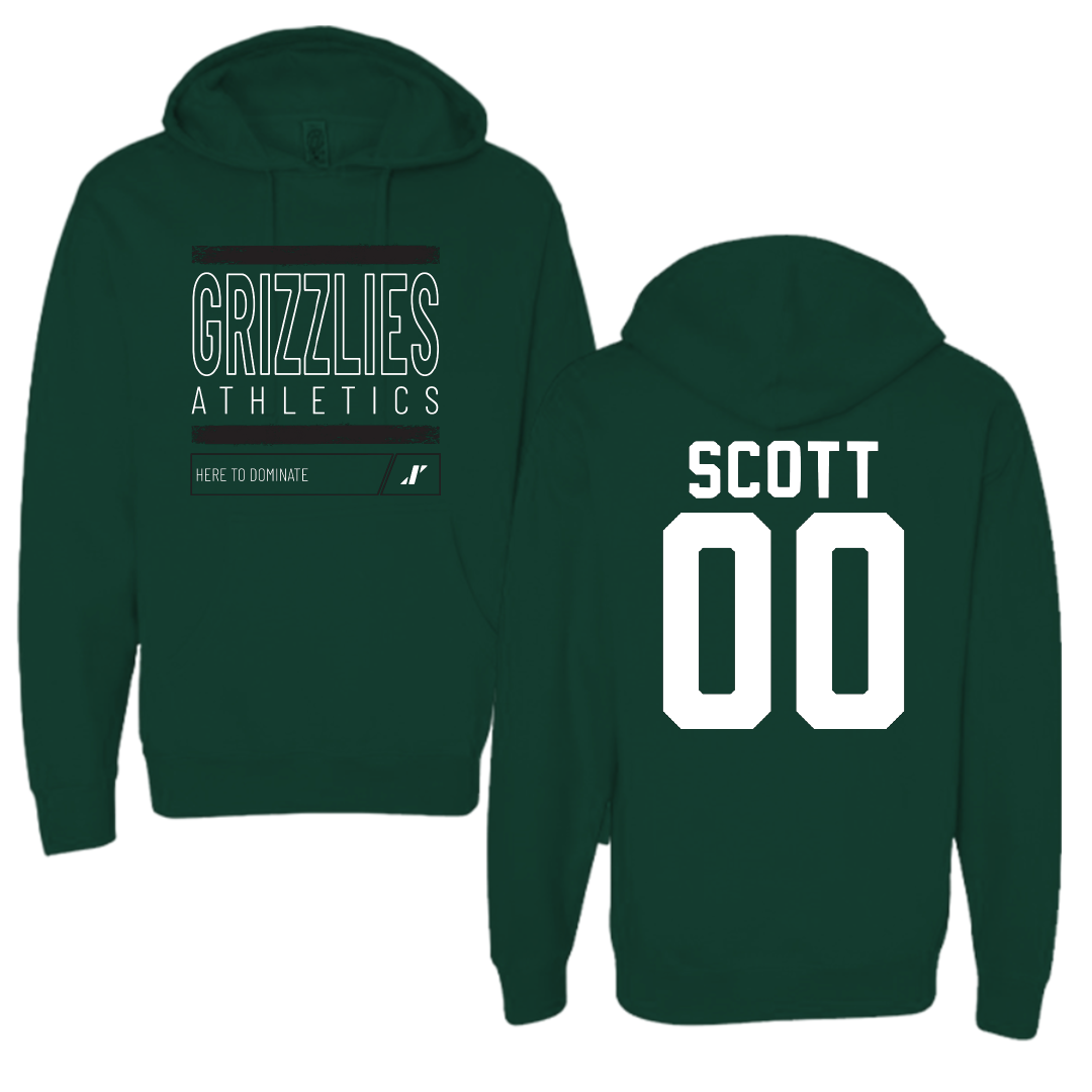 Adams State University Football Forest Green Dominate Hoodie - #00 Antwan Scott