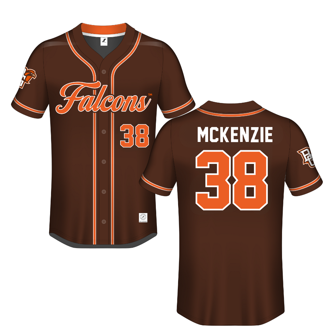 Bowling Green State University Brown Button-Down Jersey - #38 Cooper McKenzie