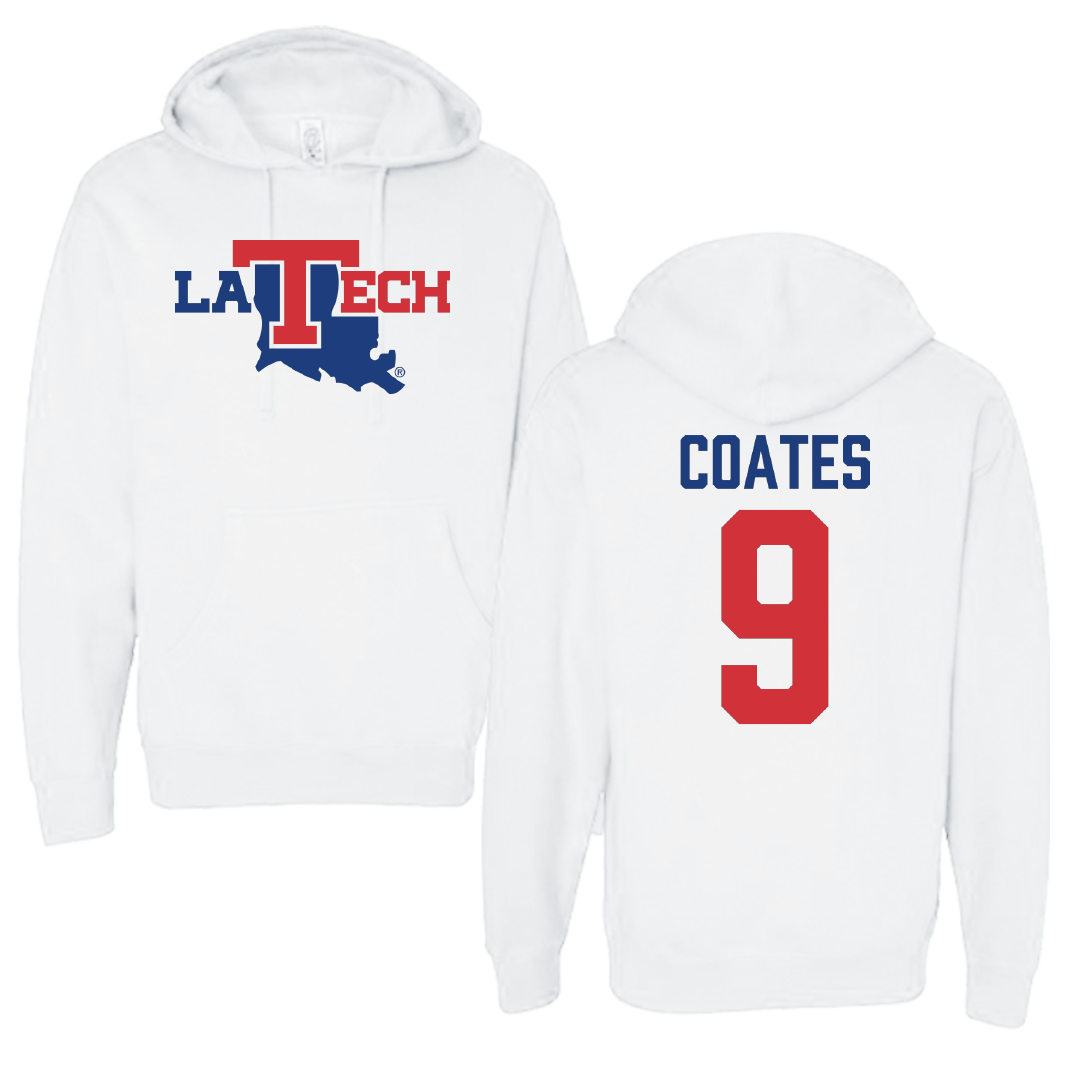 Louisiana Tech University Baseball White Hoodie - #9 Colton Coates