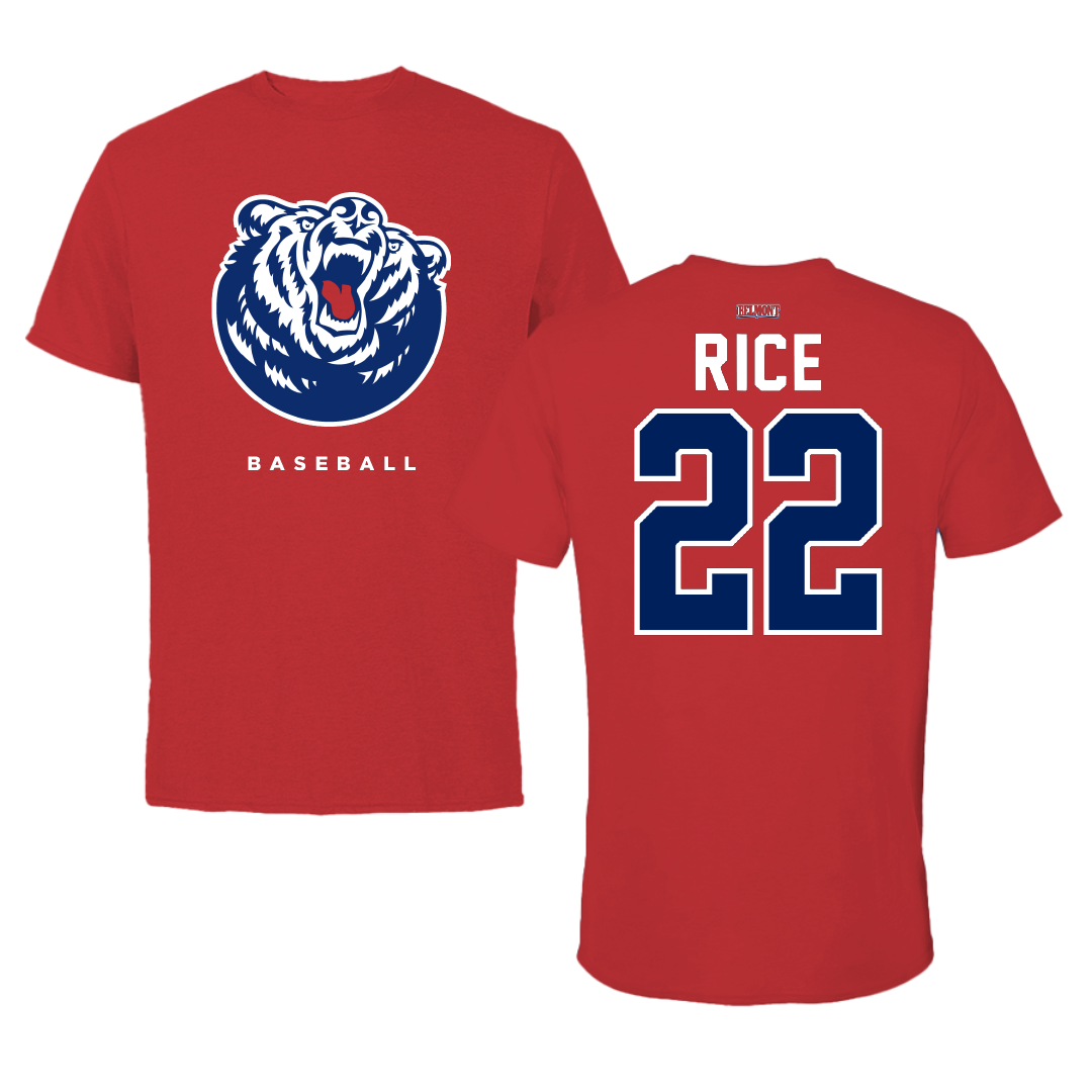 Belmont University Baseball Red Performance Tee - #22 Noah Rice