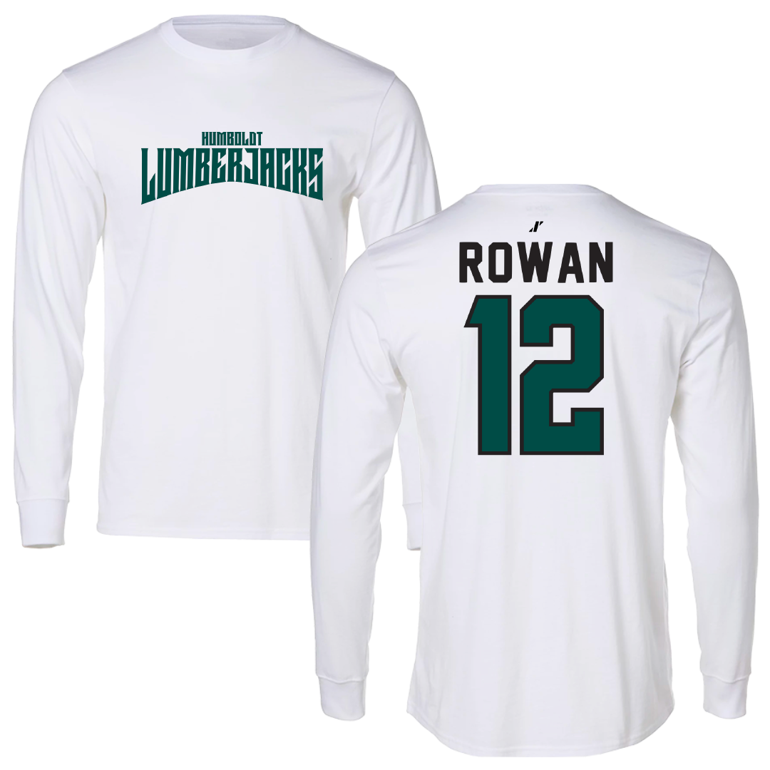 Cal Poly Humboldt Soccer White Classic Long Sleeve - #12 Konnor Rowan