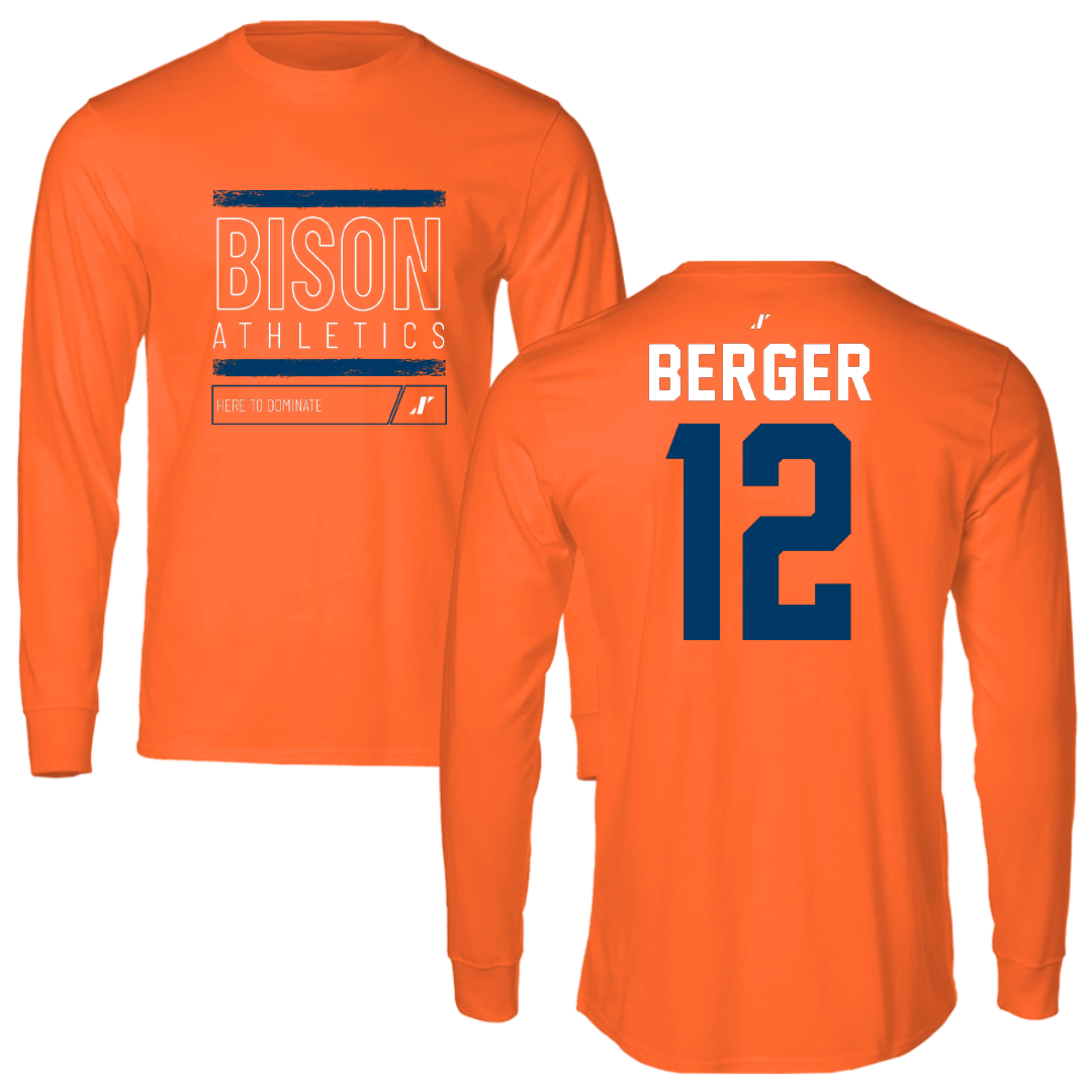 Bucknell University Basketball Orange Dominate Long Sleeve - #12 Quin Berger