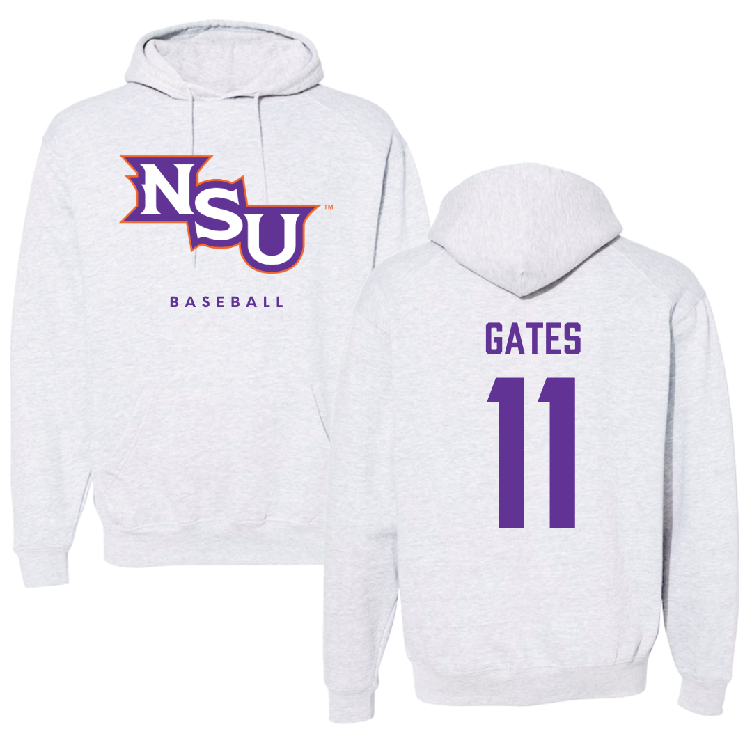 Northwestern State University Baseball Gray Hoodie - #11 Grayson Gates