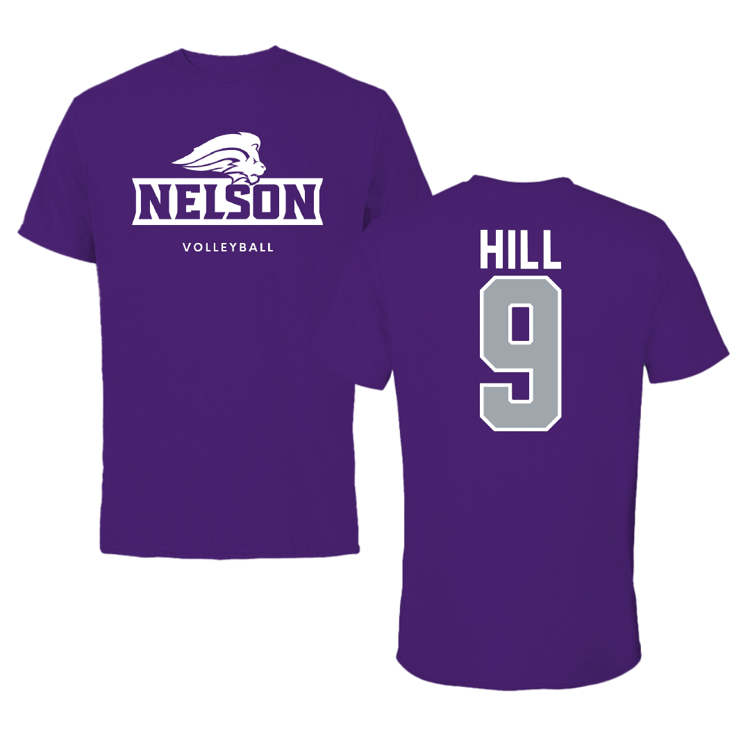 Nelson University Volleyball Purple Tee - #9 Ashlyn Hill