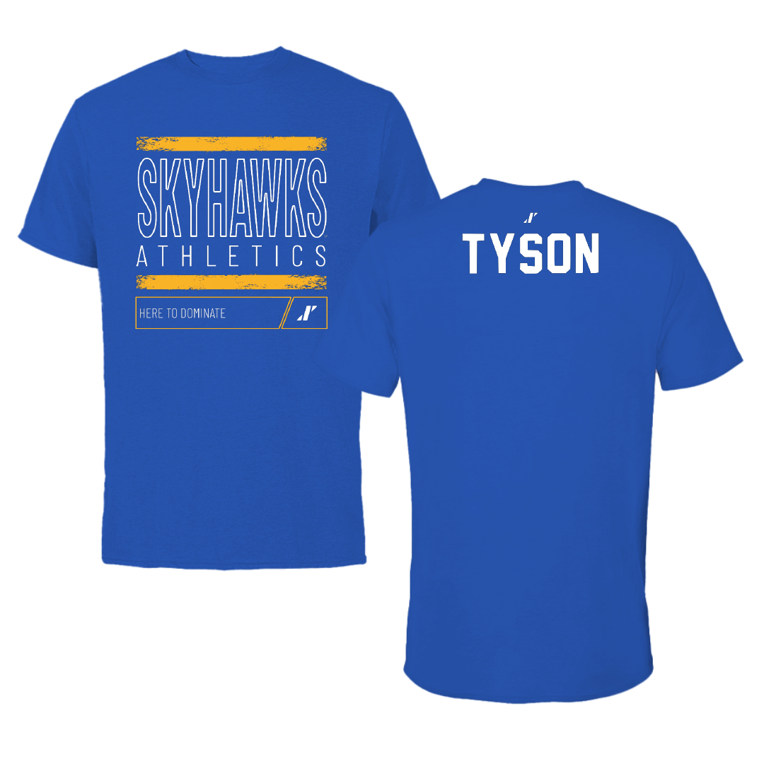 Fort Lewis College Golf Blue Dominate Tee - Tyler Tyson