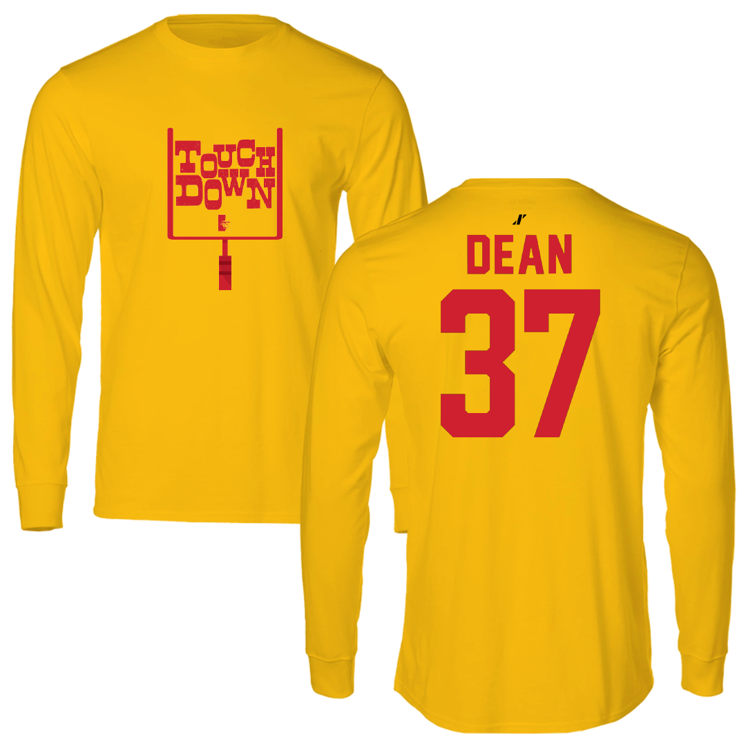 Pittsburg State University Football Gold Touchdown Long Sleeve - #37 Dagen Dean