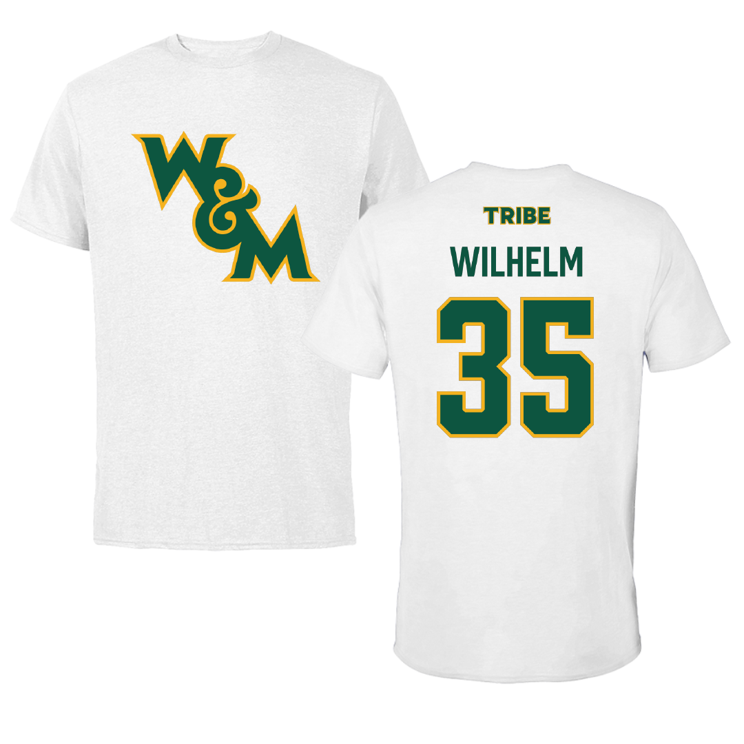 William & Mary Lacrosse White Tee - #35 Marin Wilhelm