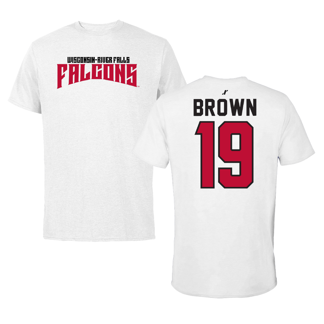 University of Wisconsin-River Falls Football White Classic Tee - #19 Dylan Brown