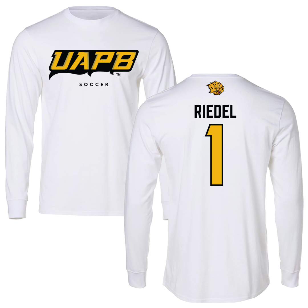 University of Arkansas-Pine Bluff Soccer White Performance Long Sleeve - #1 Makaila Riedel
