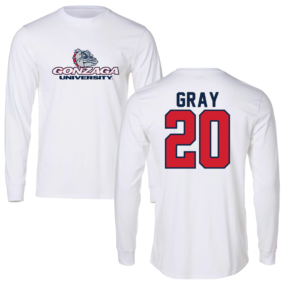 Gonzaga University Soccer White Performance Long Sleeve - #20 Hannah Gray