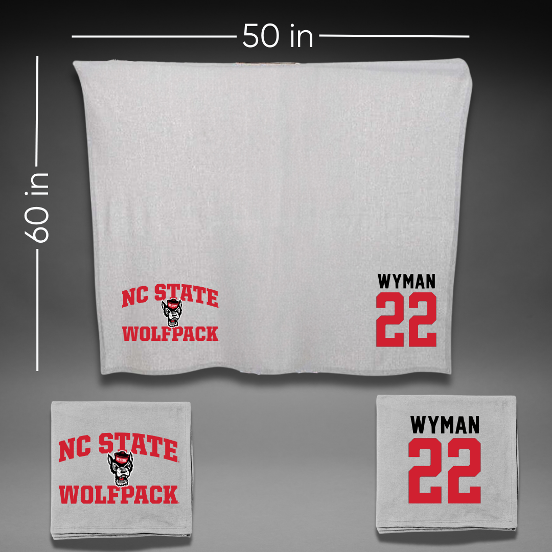 North Carolina State University Softball Gray Blanket - #22 Rylee Wyman