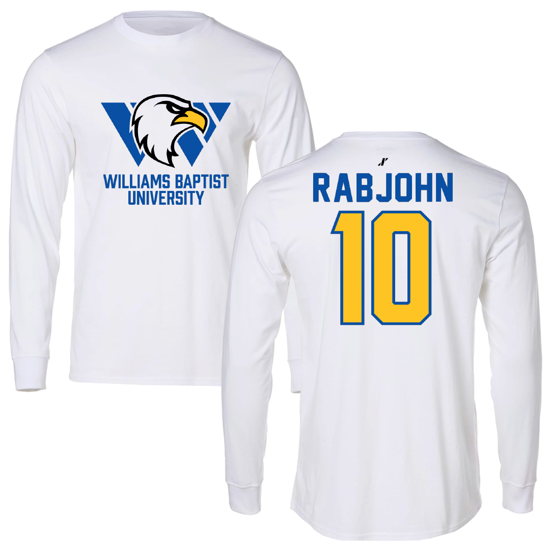 Williams Baptist University Basketball White Long Sleeve - #10 Cooper Rabjohn
