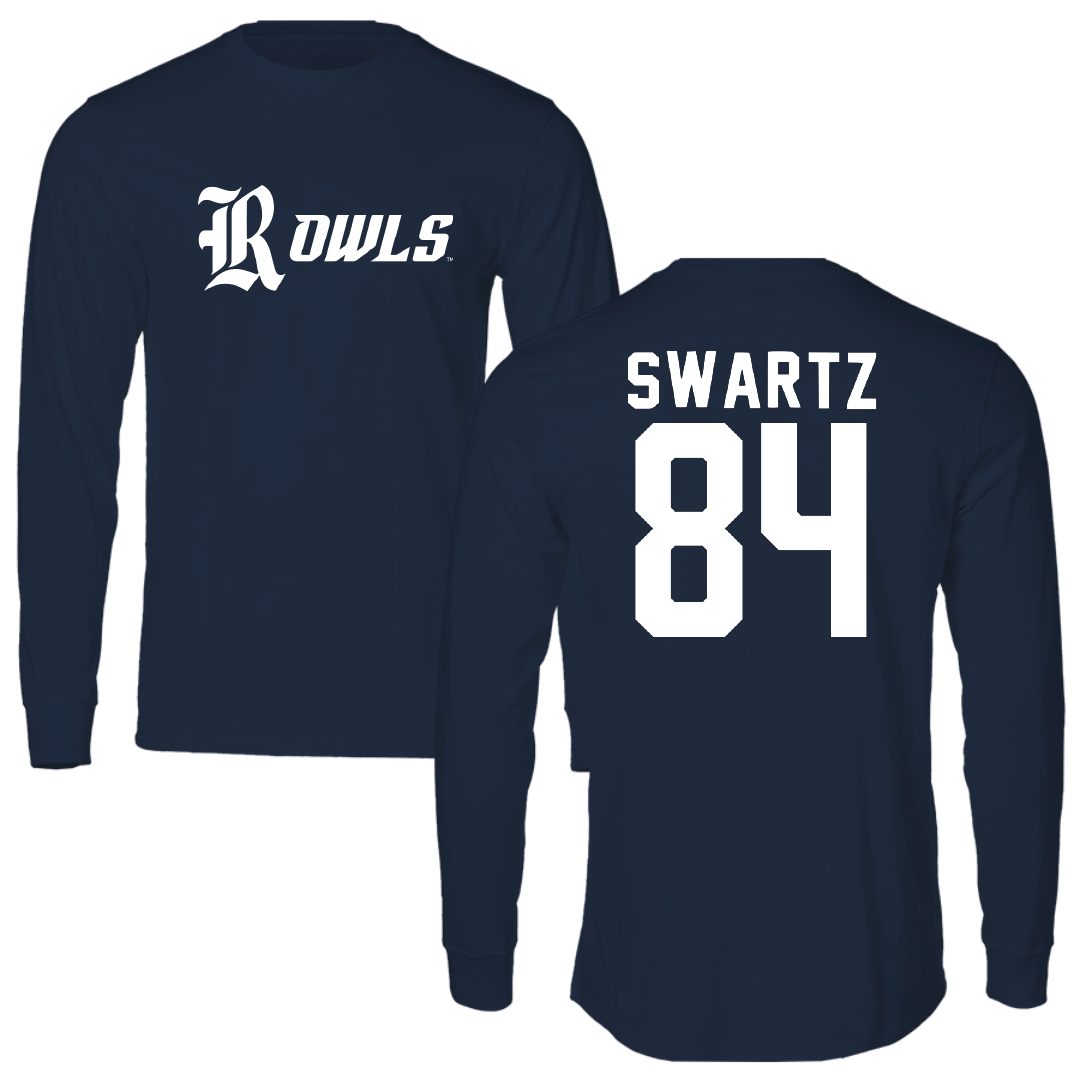 Rice University Football Navy Long Sleeve - #84 Will Swartz