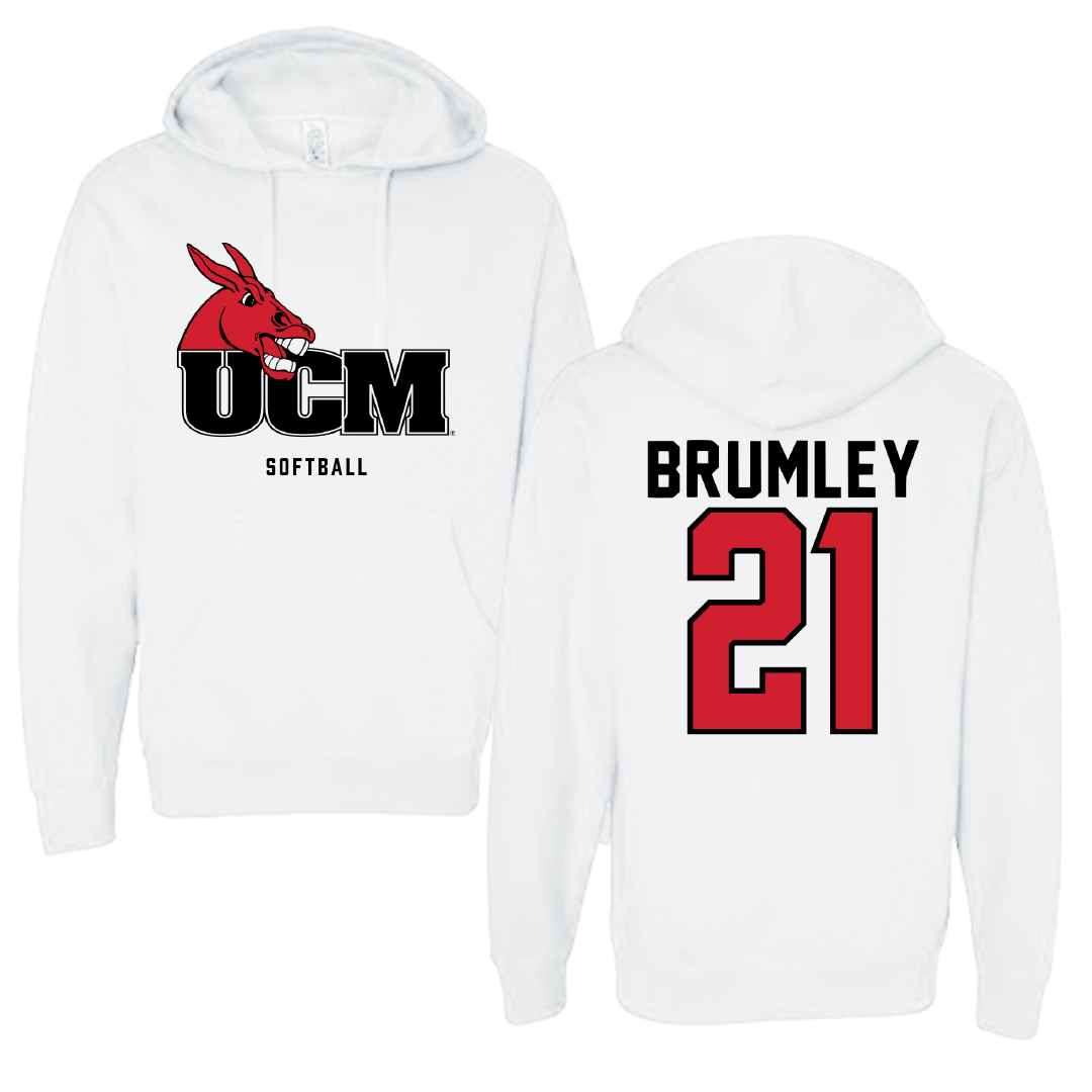 University of Central Missouri Softball White Hoodie - #21 Bailey Brumley