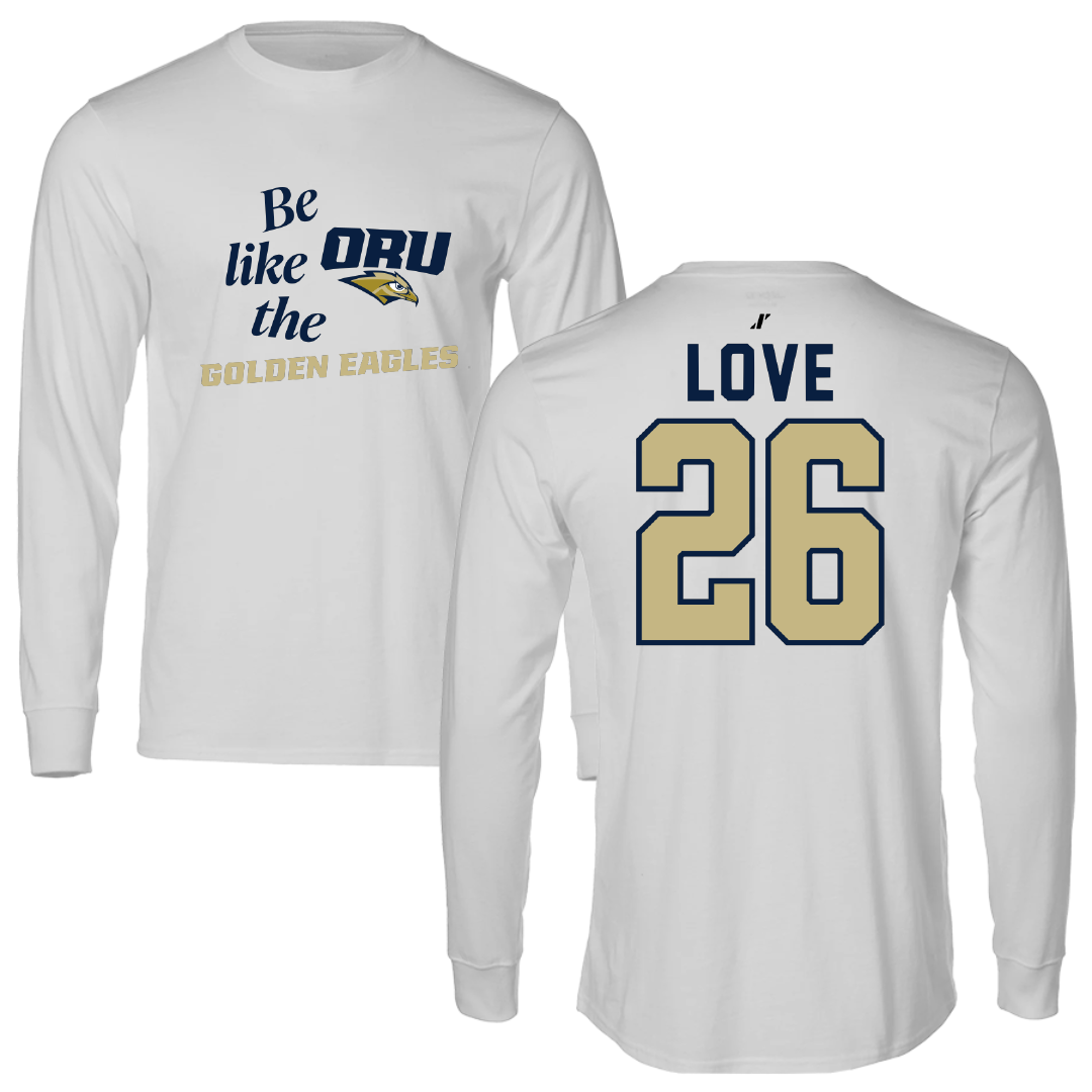 Oral Roberts University Baseball Light Gray Be Like Us Performance Long Sleeve - #26 Nathan Love