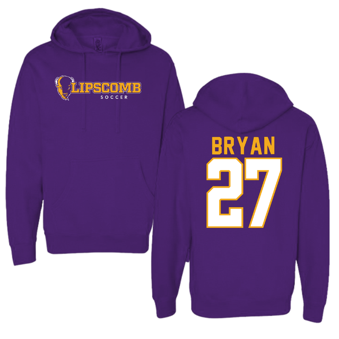 Lipscomb University Soccer Purple Block Hoodie - #27 William Bryan