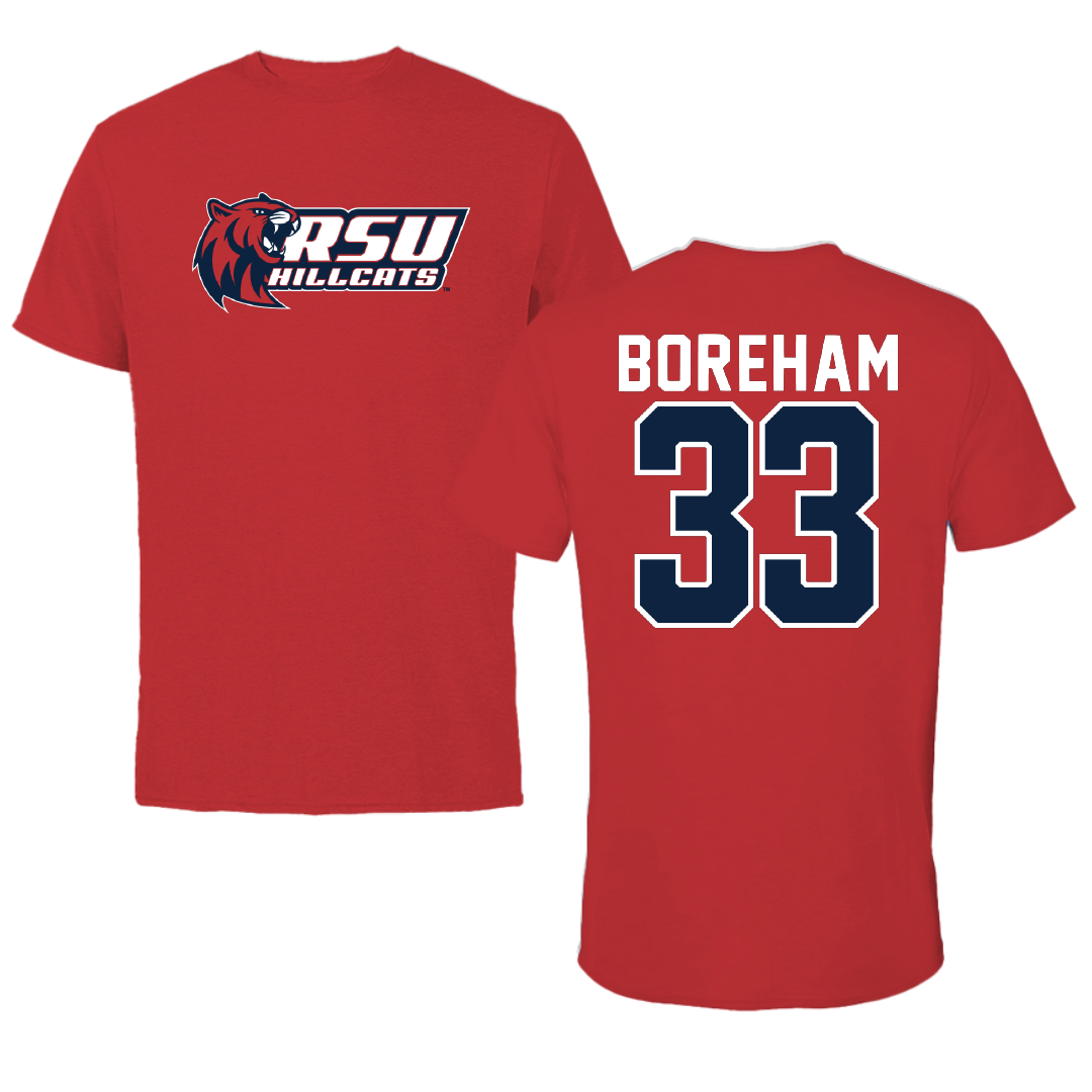 Rogers State University Soccer Red Tee - #33 Jackson Boreham