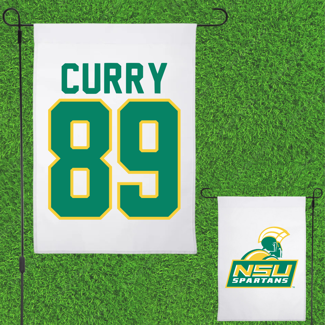 Norfolk State University Football White Garden Flag - #89 Michael Curry
