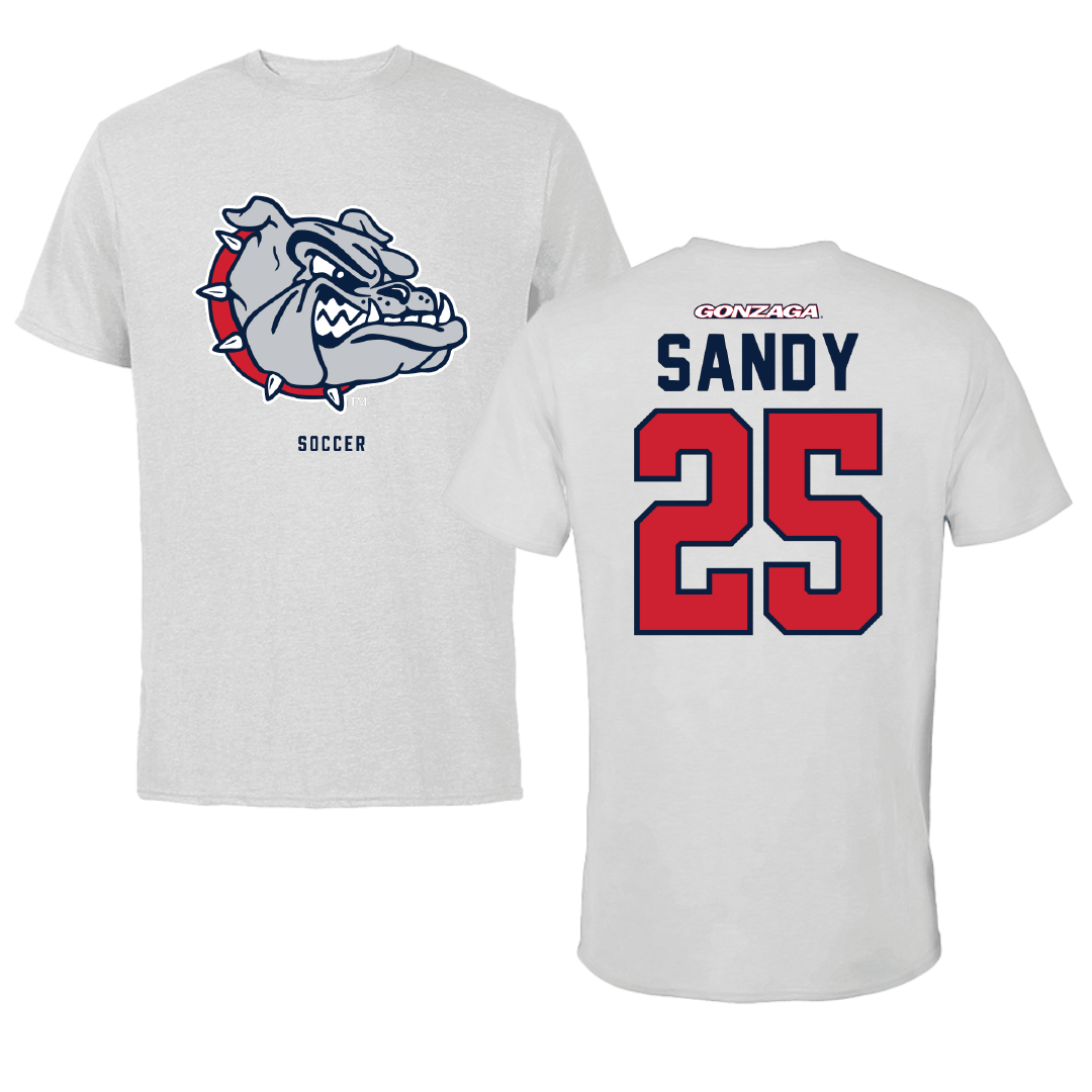 Gonzaga University Soccer Light Gray Performance Tee - #25 Myles Sandy