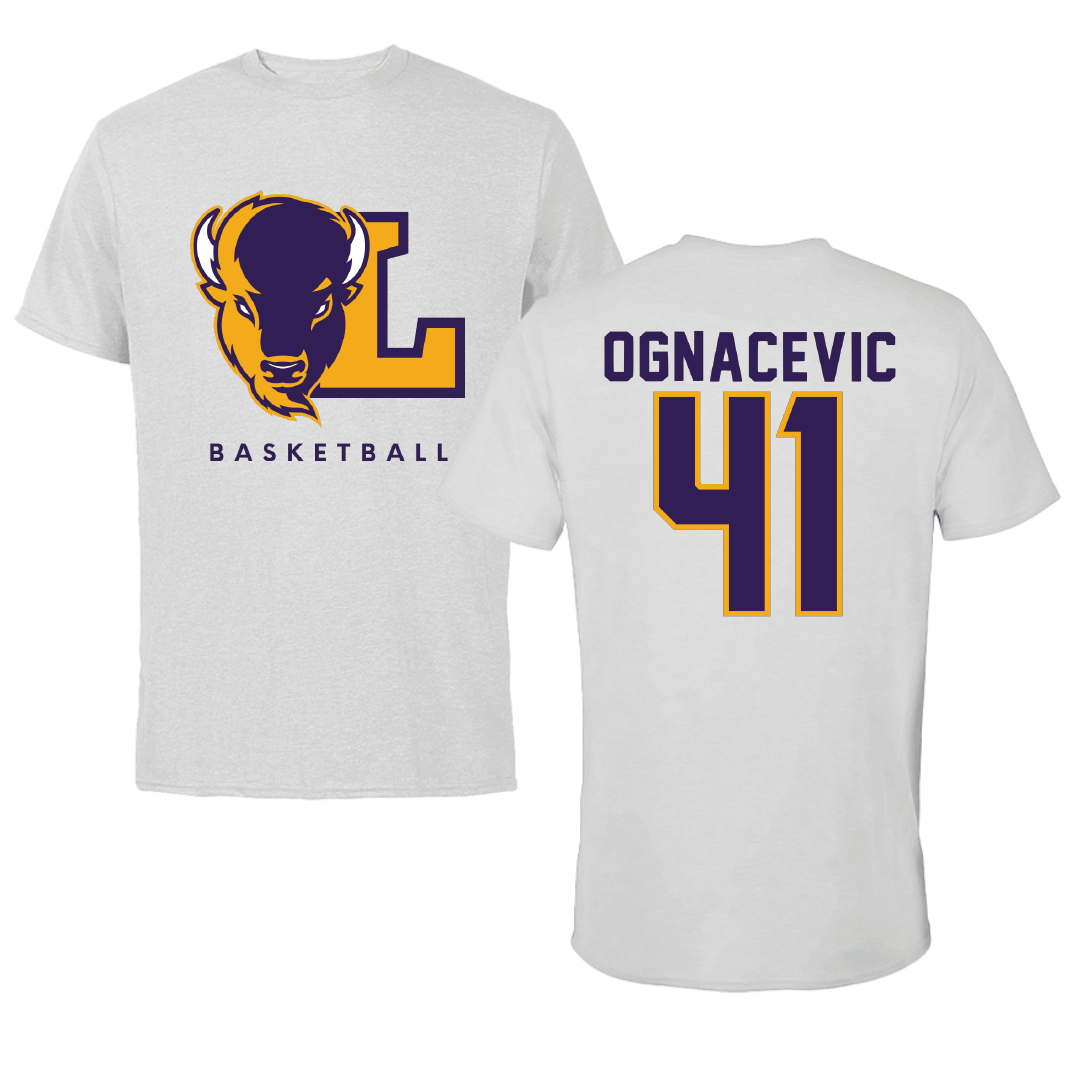 Lipscomb University Basketball Light Gray Tee - #41 Jacob Ognacevic