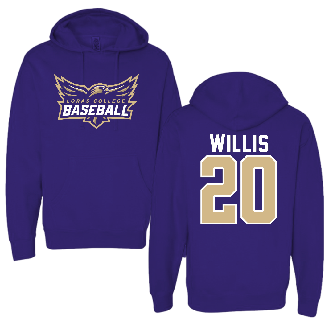 Loras College Baseball Purple Baseball Hoodie - #20 Jacob Willis