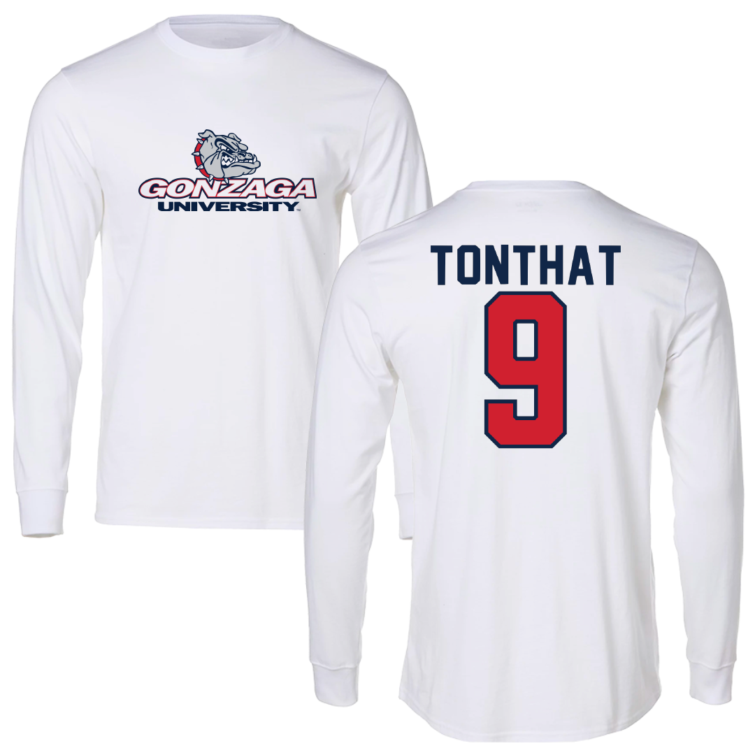 Gonzaga University Soccer White Performance Long Sleeve - #9 Ashley Tonthat