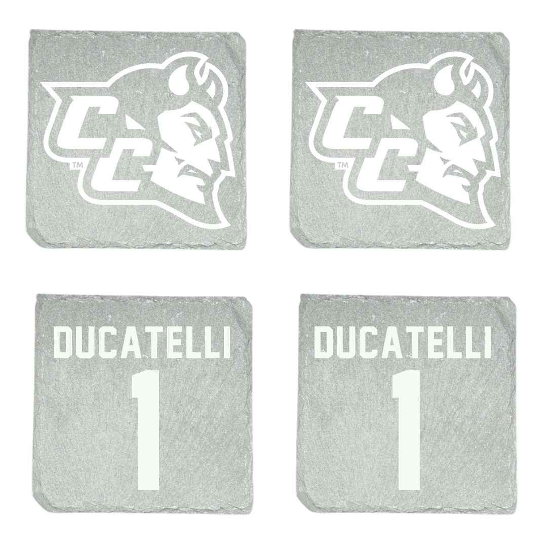 Central Connecticut State University Baseball Stone Coaster (4 Pack)  - #1 Antonio Ducatelli