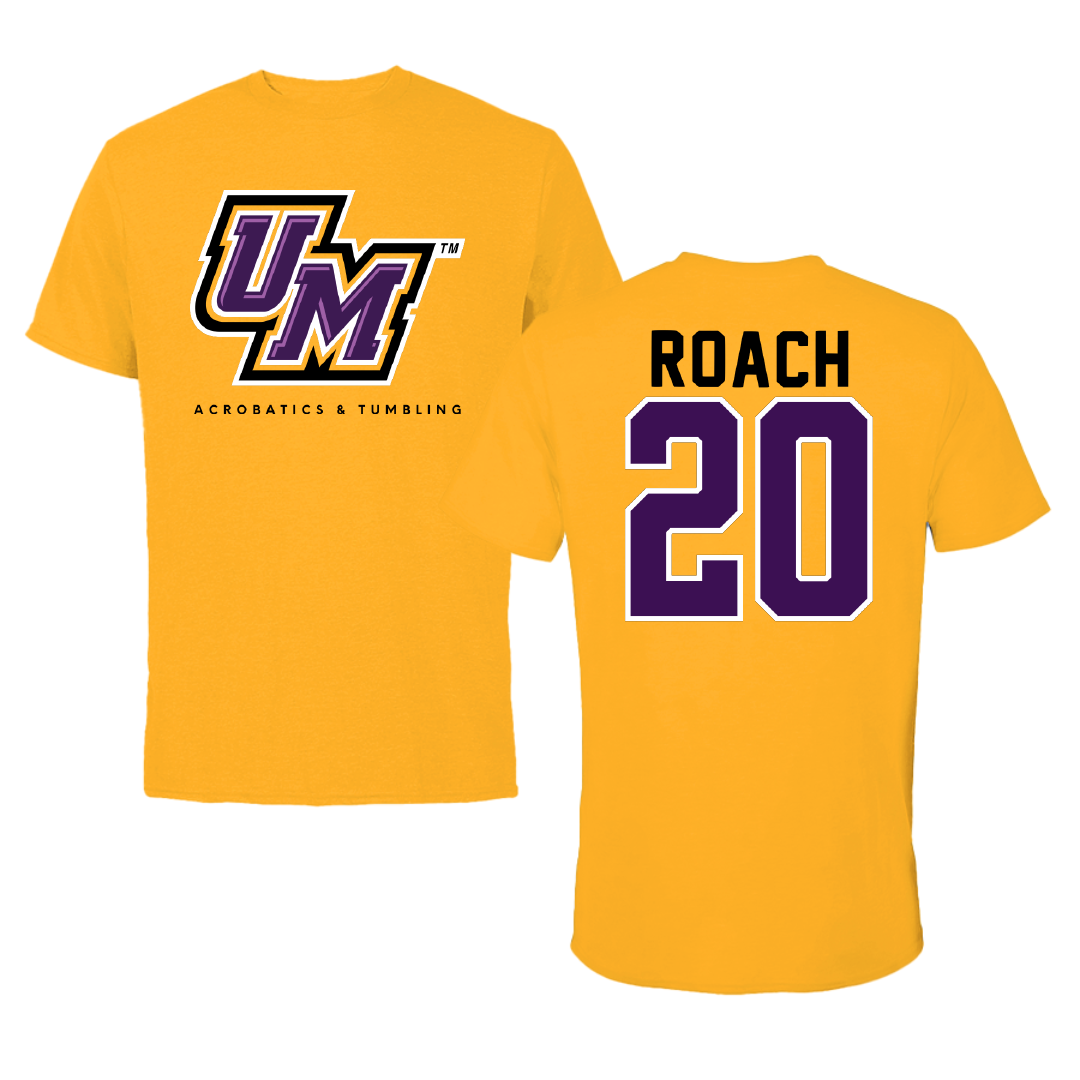 University of Montevallo Acrobatics & Tumbling Gold Performance Tee - #20 Payton Roach