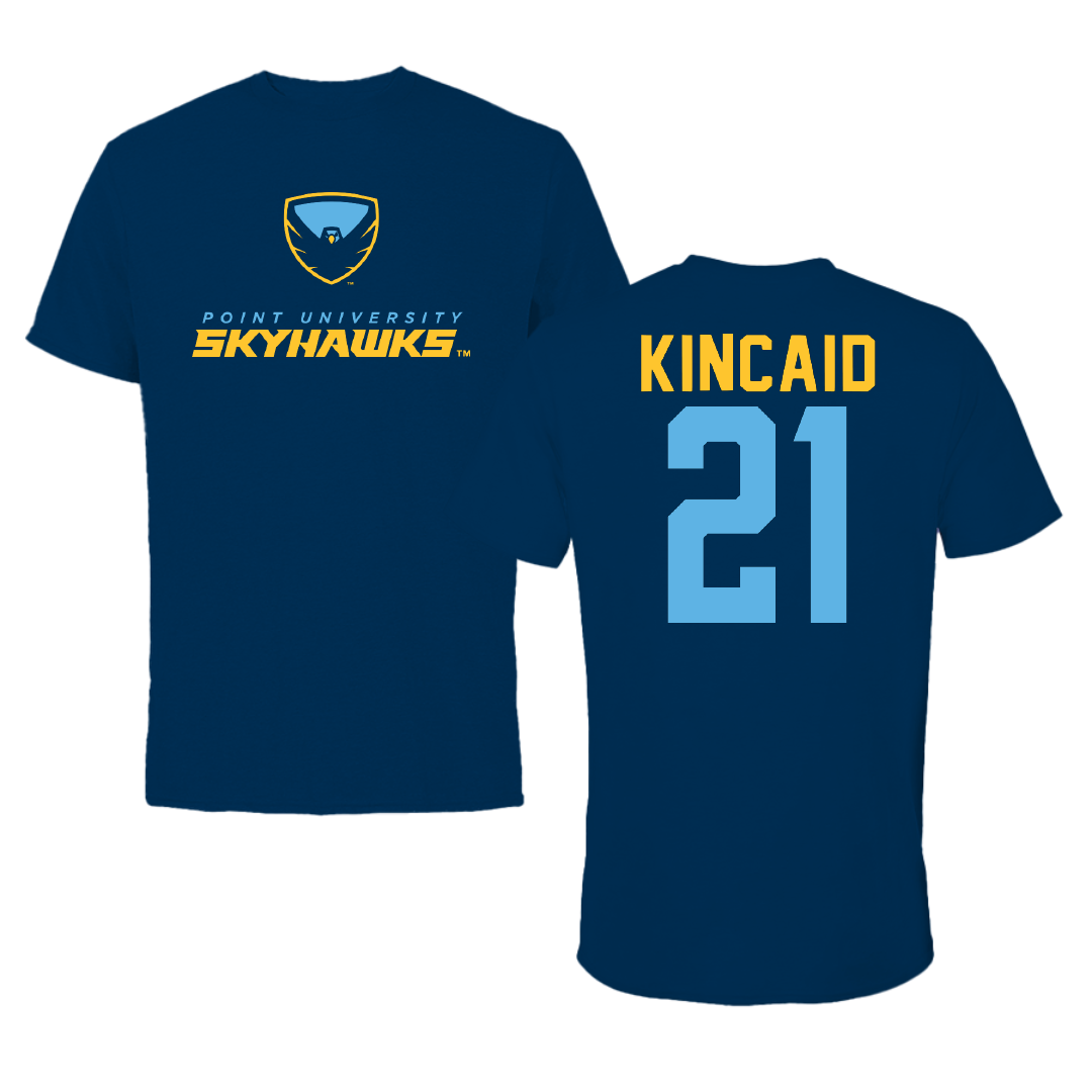 Point University Basketball Navy Performance Tee - #21 Brandon Kincaid
