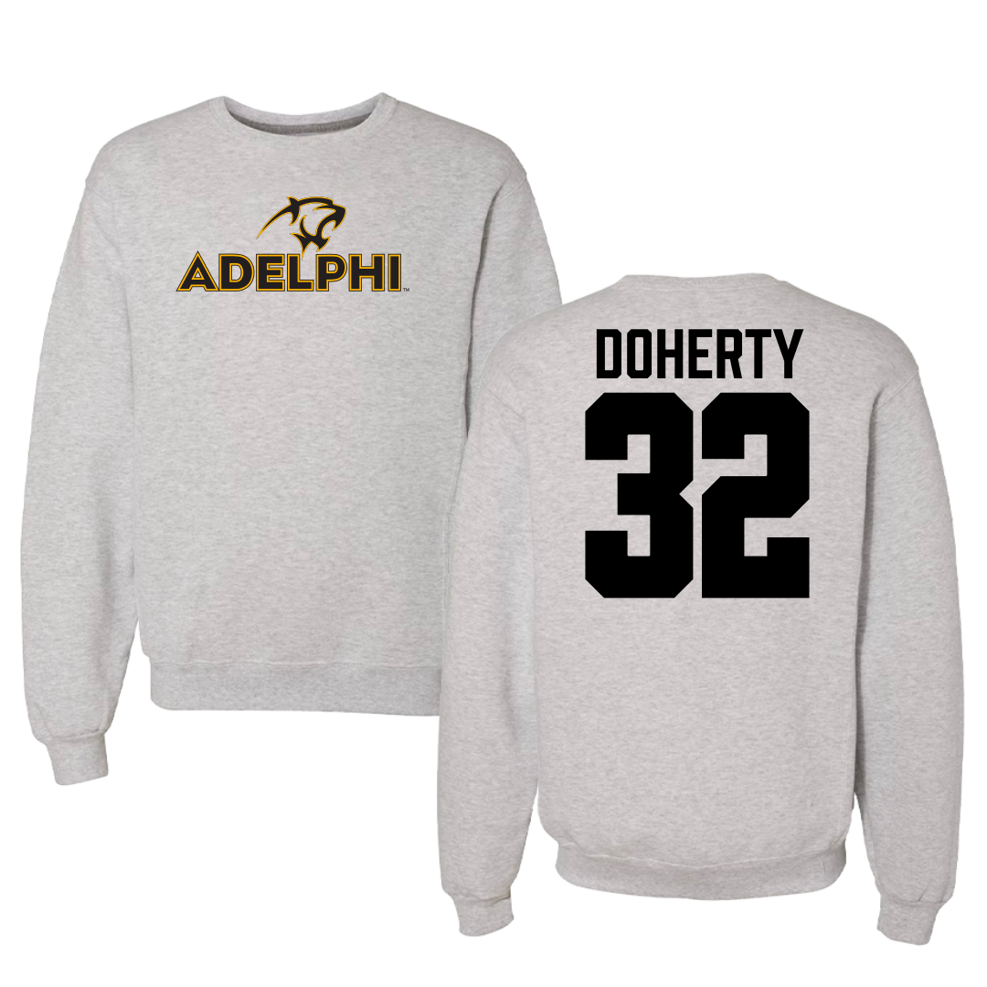 Adelphi University Lacrosse Gray Crewneck - #32 Brian Doherty