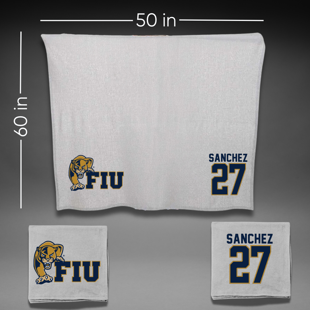 Florida International University Soccer Gray Blanket - #27 Diego Sanchez