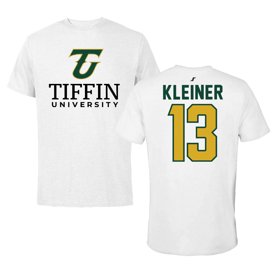Tiffin University Softball White Performance Tee - #13 Kylee Kleiner