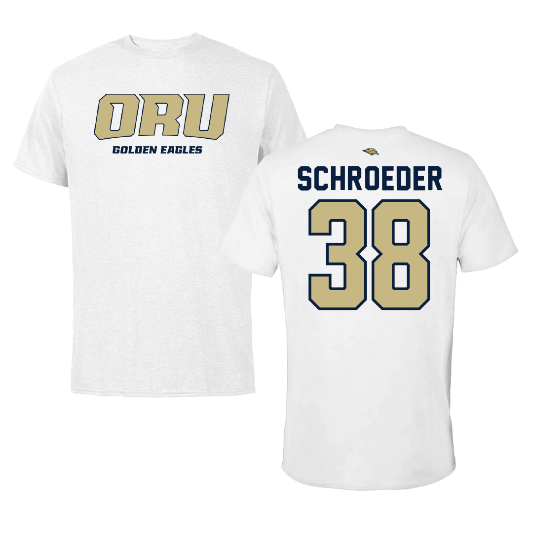 Oral Roberts University Baseball White Performance Tee - #38 Riley Schroeder