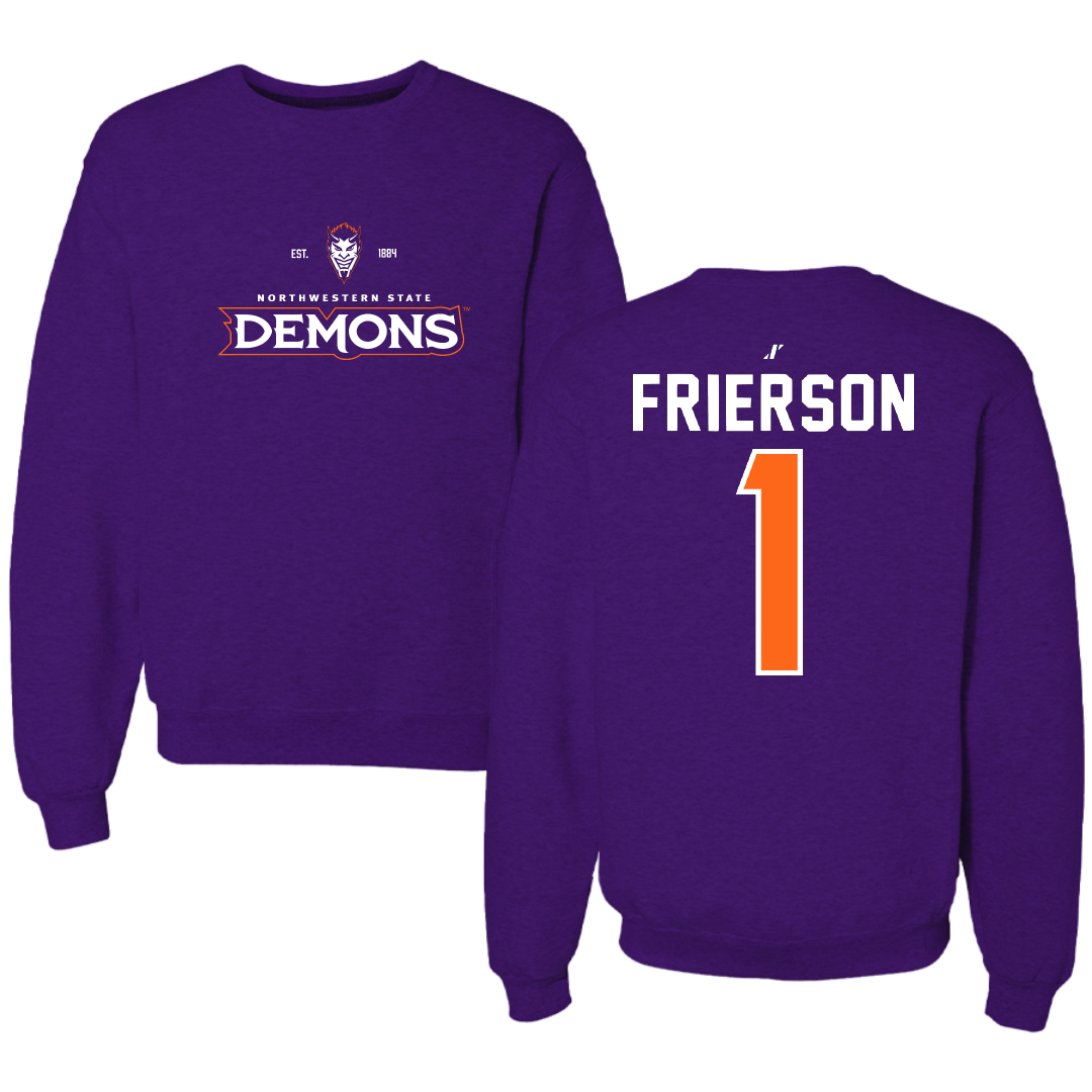 Northwestern State University Basketball Purple General Crewneck - #1 Jermesha Frierson