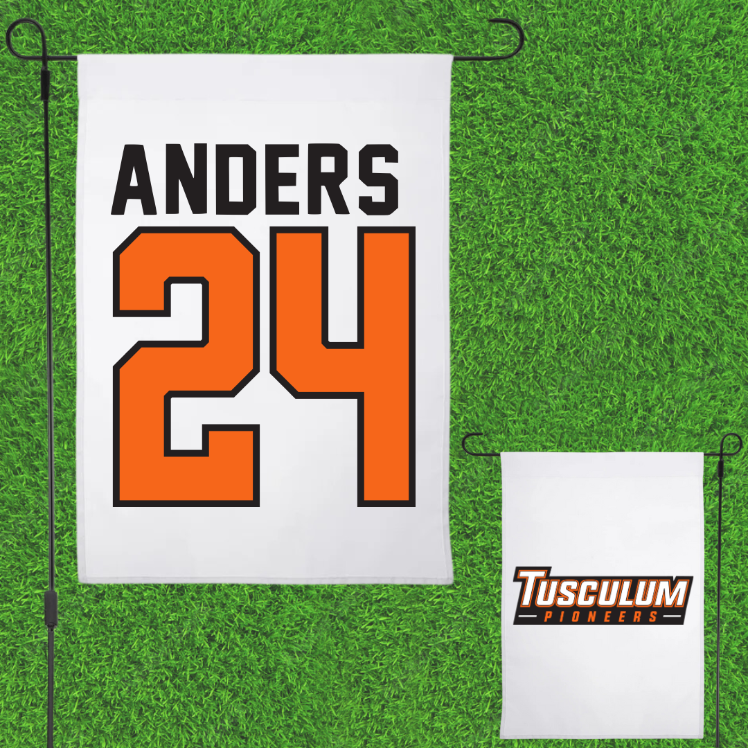 Tusculum University Baseball White Garden Flag - #24 Brice  Anders