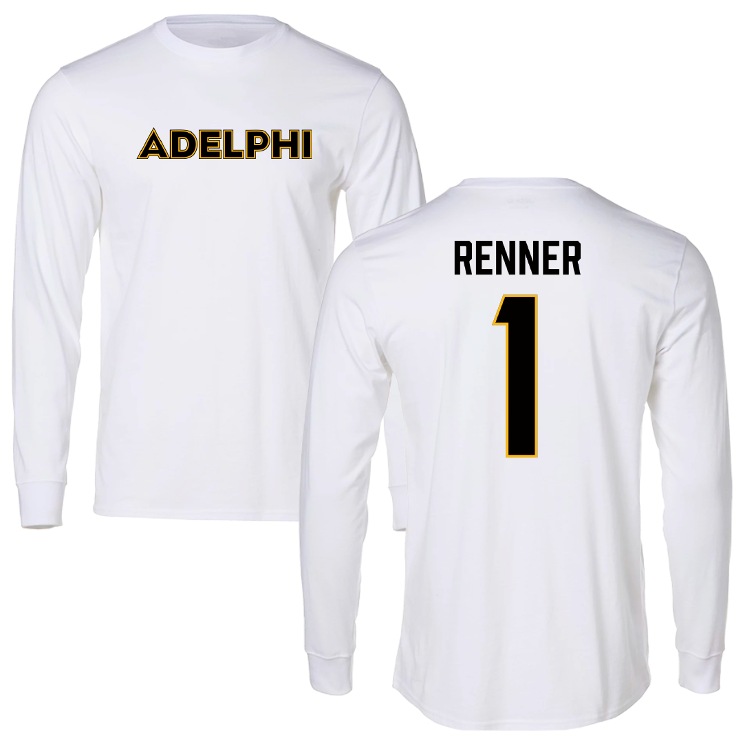 Adelphi University Lacrosse White Long Sleeve - #1 Dylan Renner