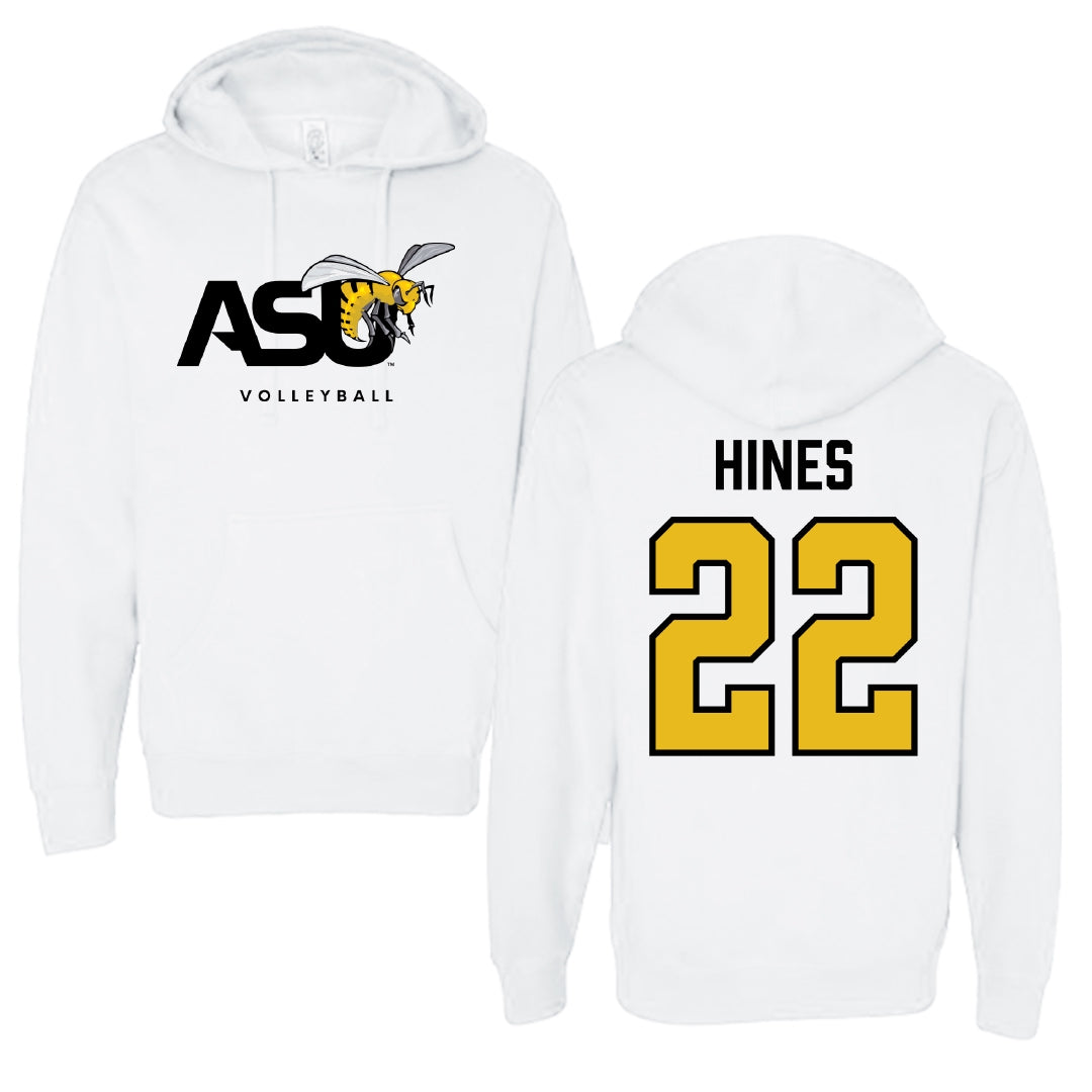 Alabama State University Volleyball White ASU Hoodie - #22 Kaylen Hines