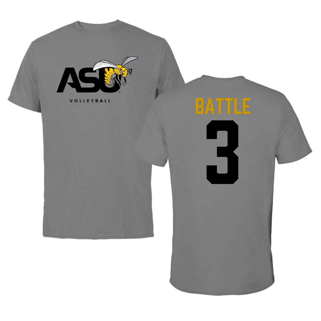 Alabama State University Volleyball Dark Gray Tee - #3 Norielle Battle