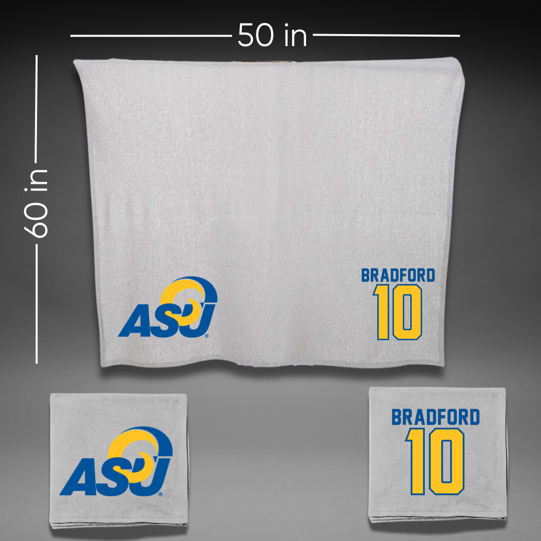 Angelo State University Football Gray Blanket - #10 Kyle Bradford