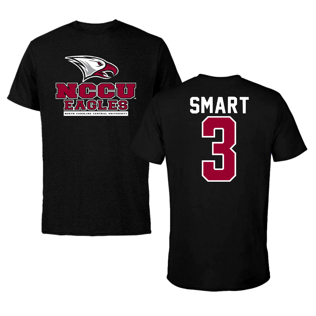 North Carolina Central University Basketball Black Performance Tee - #3 Aquan Smart