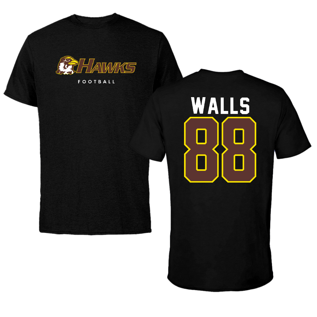 Quincy University Football Black Performance Tee - #88 Blake Walls