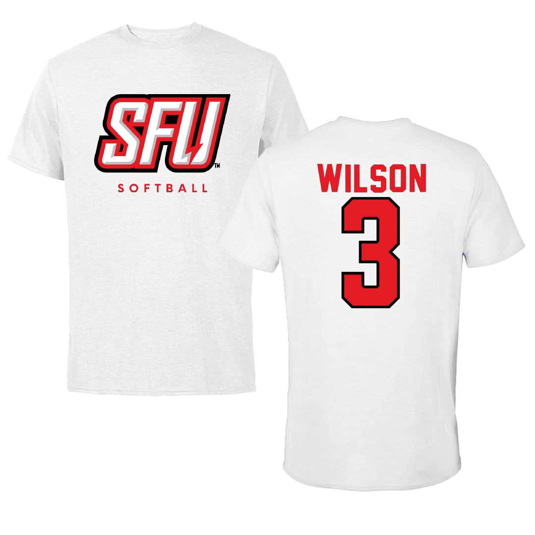 Saint Francis University (Pennsylvania) Softball White SFU Tee - #3 Madelyn Wilson