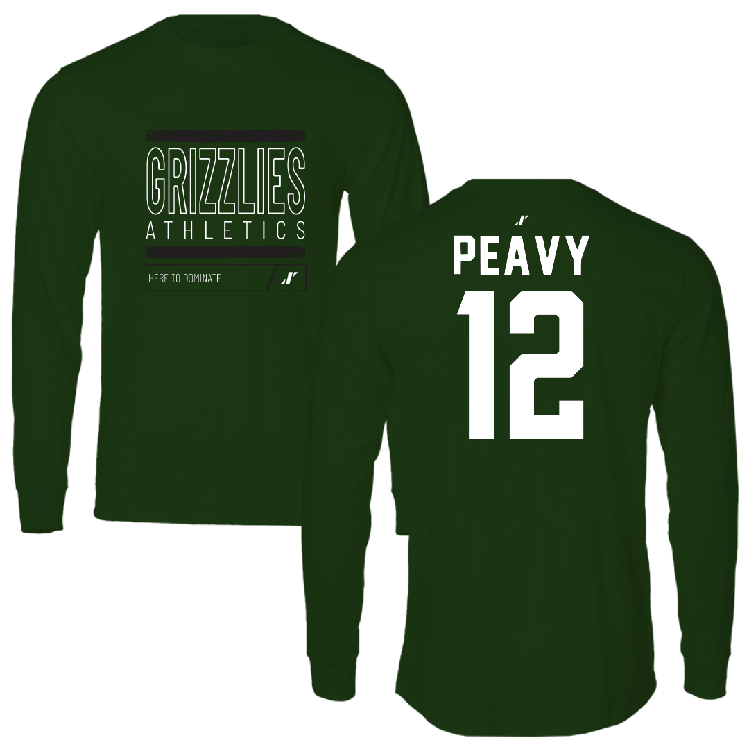 Adams State University Basketball Forest Green Dominate Performance Long Sleeve - #12 Daisha Peavy