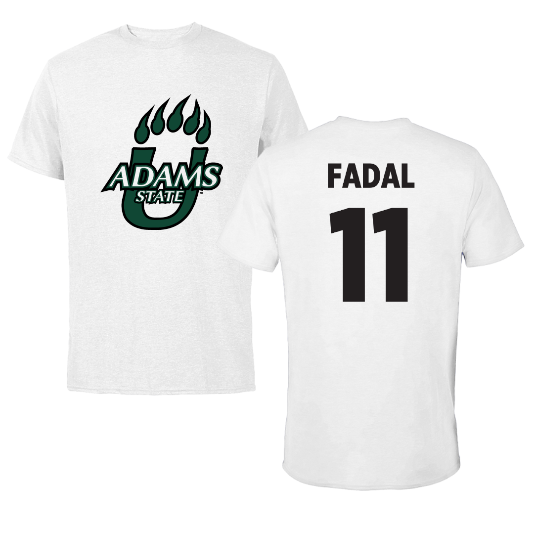 Adams State University Basketball White Performance Tee - #11 Austin Fadal