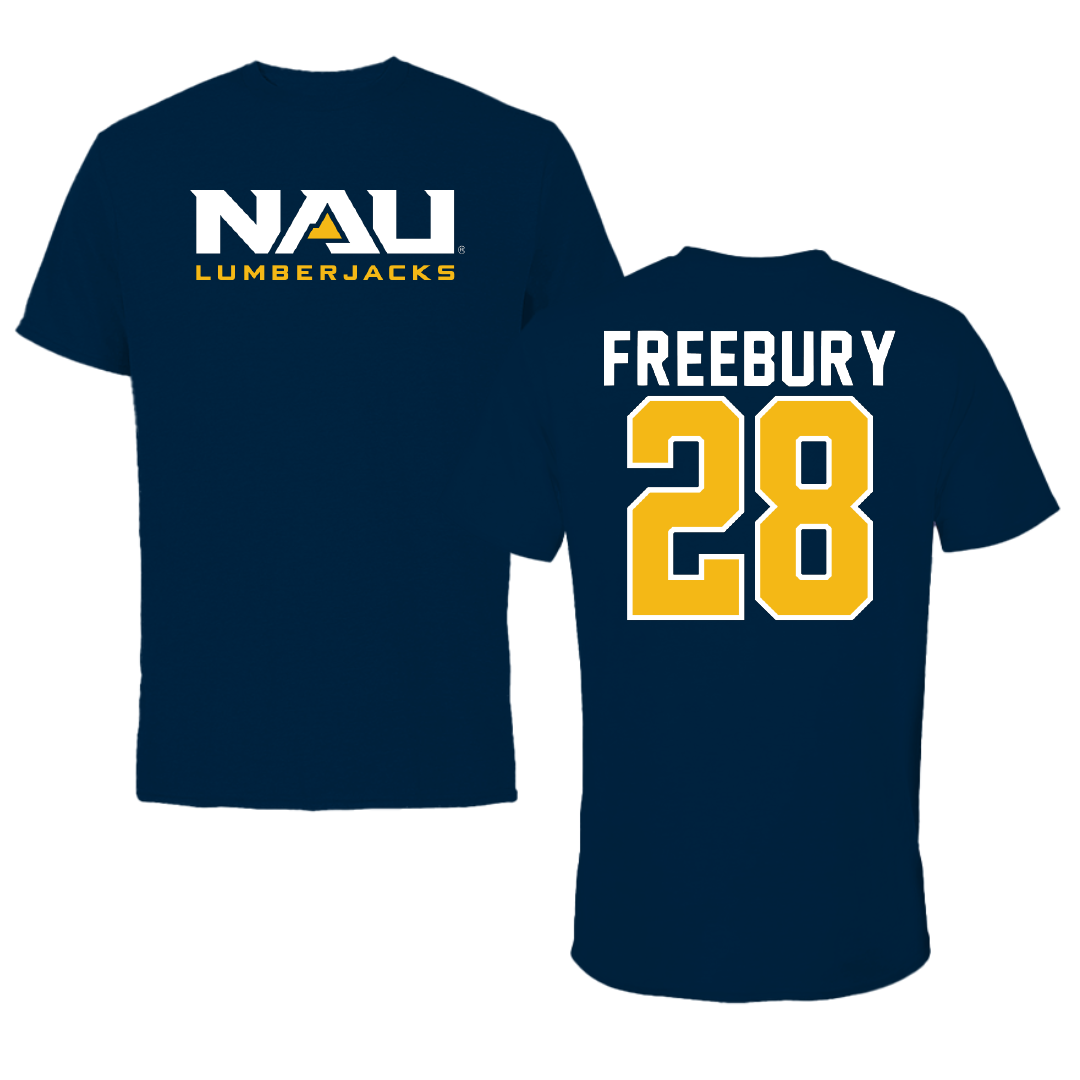 Northern Arizona University Soccer Navy Block Performance Tee - #28 Ella Freebury