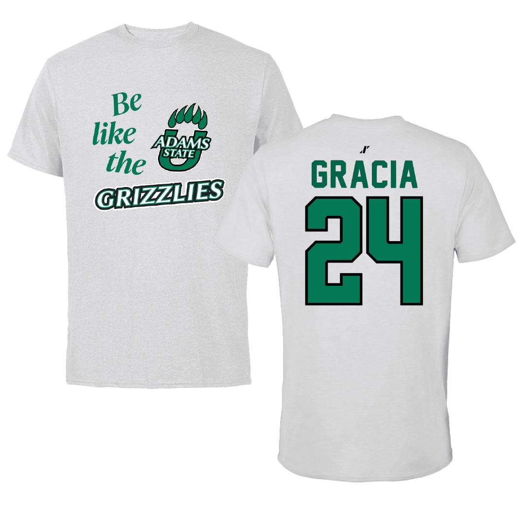 Adams State University Baseball Light Gray Be Like Us Performance Tee - #24 Chris Gracia