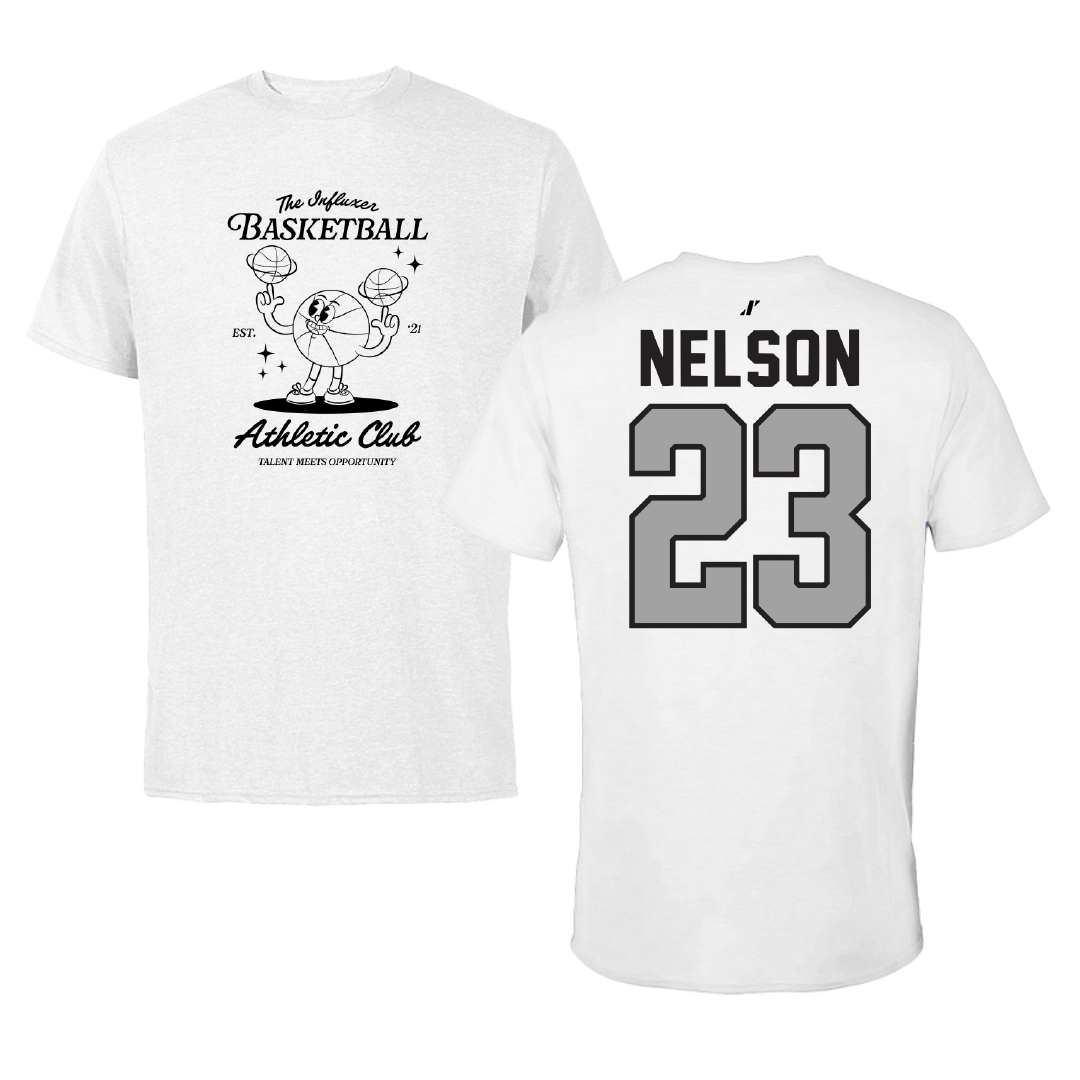 Basketball White Influxer Athletic Club Tee - #23 Grace Nelson