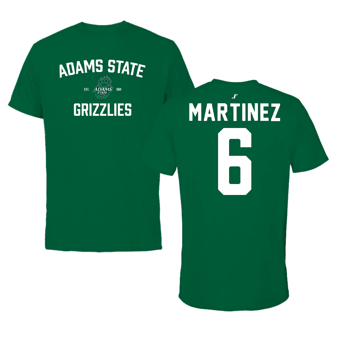 Adams State University Baseball Green General Performance Tee - #6 Gunner Martinez