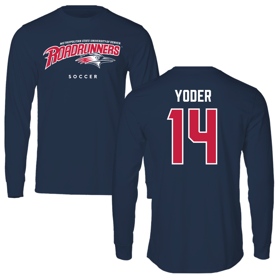 Metropolitan State University of Denver Soccer Navy Long Sleeve - #14 Monica Yoder