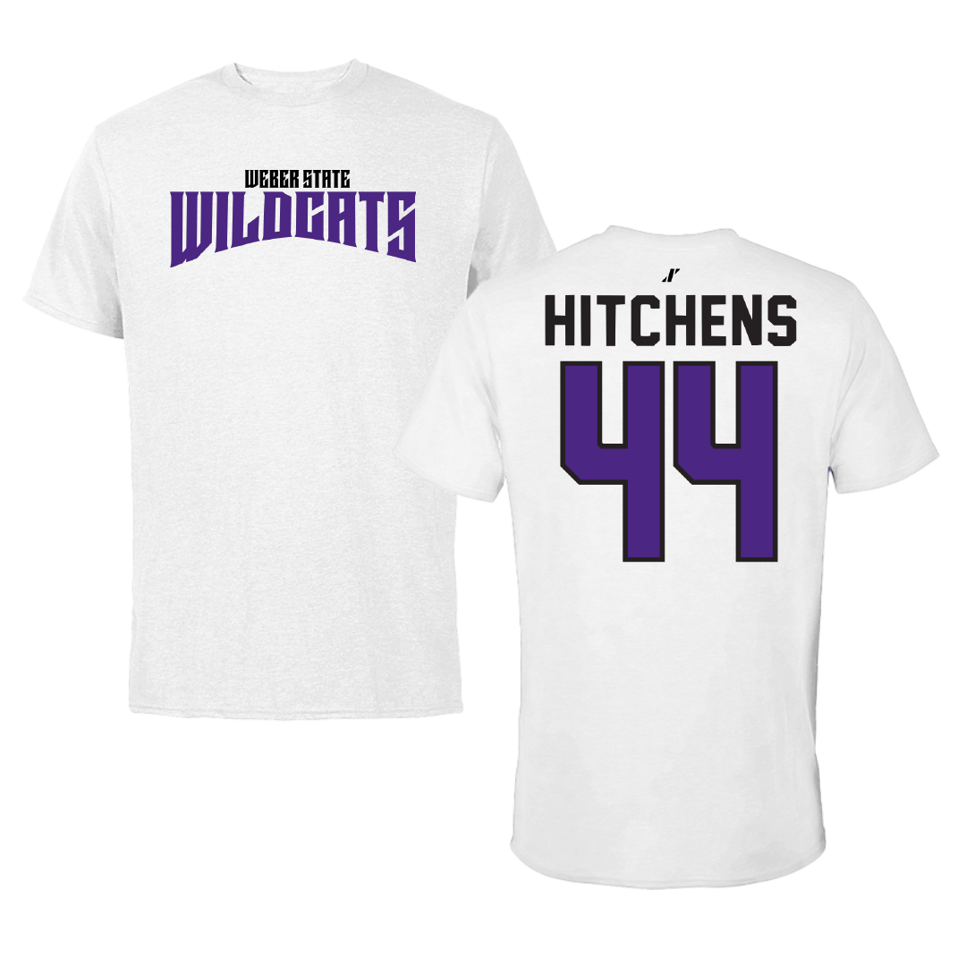 Weber State University Football White Classic Tee - #44 Mayson Hitchens
